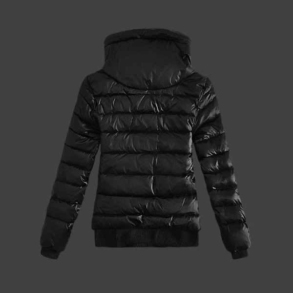 Moncler Donna giubbotti doppia collari Nero Presa M1009